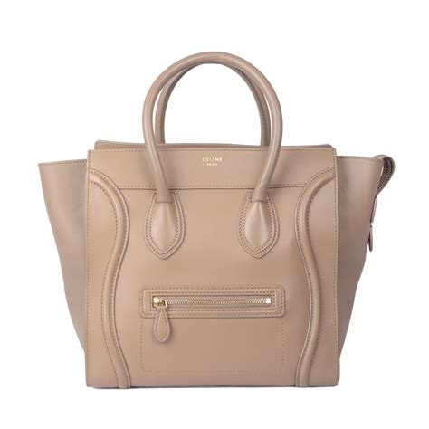 celine mini luggage tote taupe|Celine mini luggage handbag.